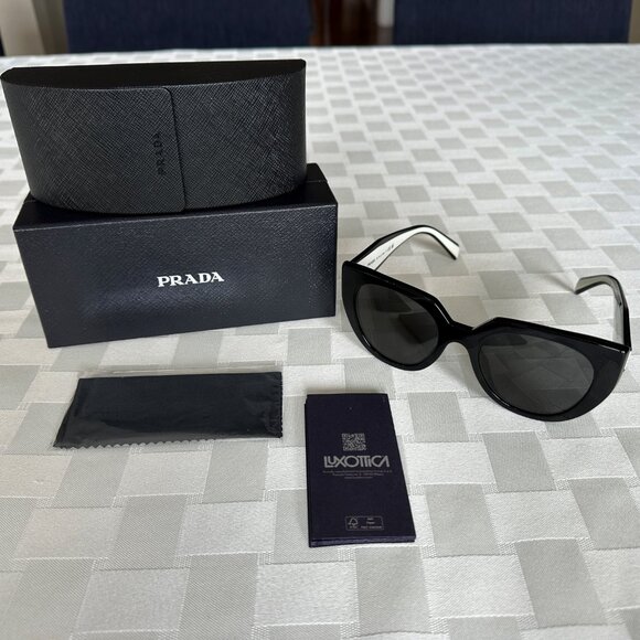 Prada PR14WS 09Q-5S0 Black & White Women Sunglasses - Picture 3 of 6